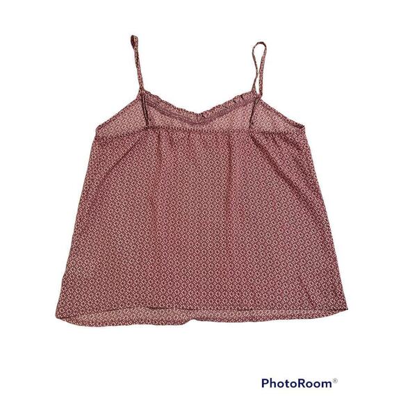 Lush Women’s Ditsy Floral Spaghetti Strap Ruffled Neckline Cami Size M Mauve - Picture 2 of 5